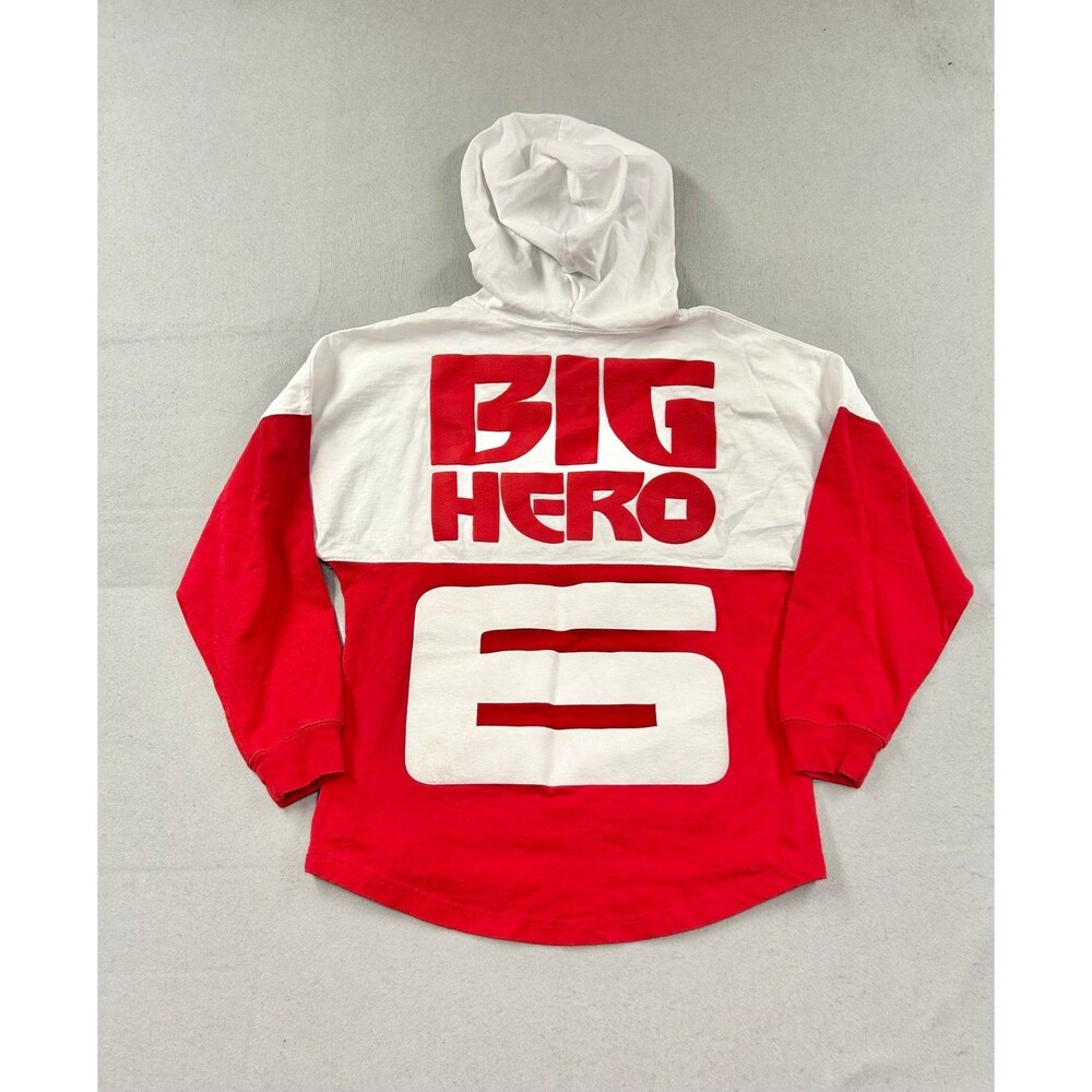 Disney Big Hero 6 Spirit Jersey Hoodie Red White Long Sleeve Pullover